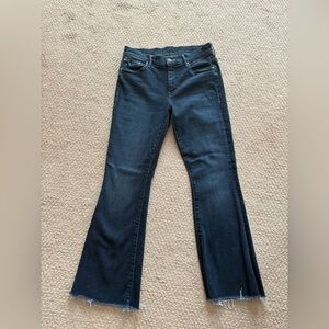MOTHER Dark Blue Weekender Jeans in Disco Dolls wash